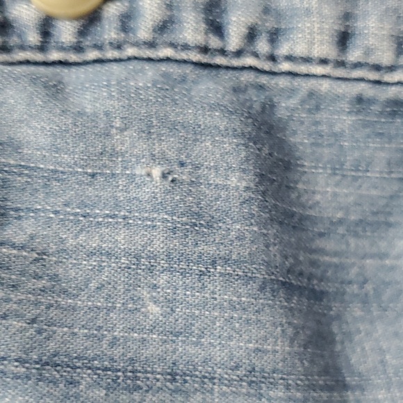 Madewell Denim Tiered Babydoll Short Sleeve Button-up Top Size XXS - Picture 9 of 9